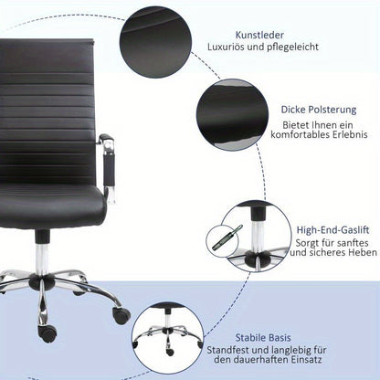 Ergonomische Bureaustoel – Bureaustoel – Kantoorstoel – Werkstoel – Stoel – Metalen Frame – Verstelbare Hoogte & Rugleuning – Memory Foam – Gemakkelijk Schoon Te Maken