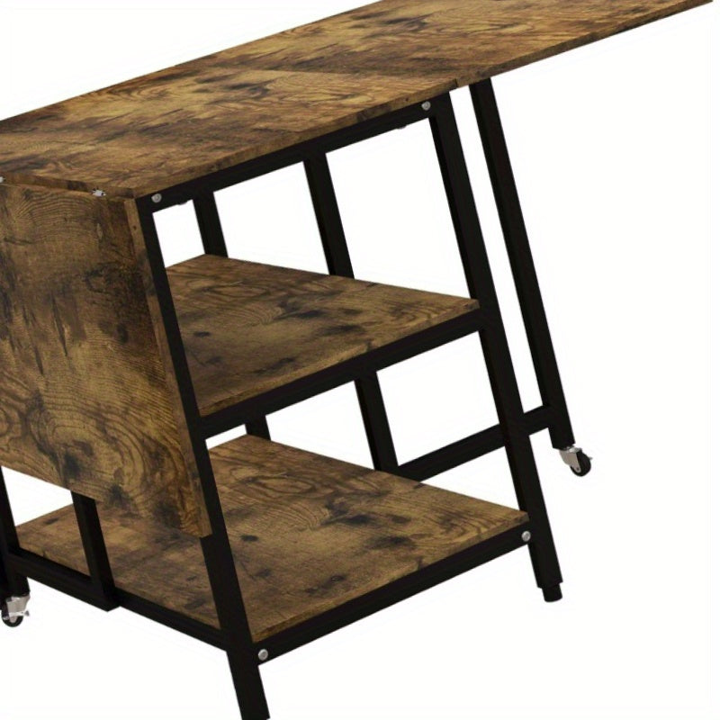 Uitklaptafel – Klaptafel – Inklapbare Tafel – Eettafel – Vouwtafel – Uitschuifbaar – Met Wieltjes – Steviele Stalen Constructie – Ruimtebesparend Design