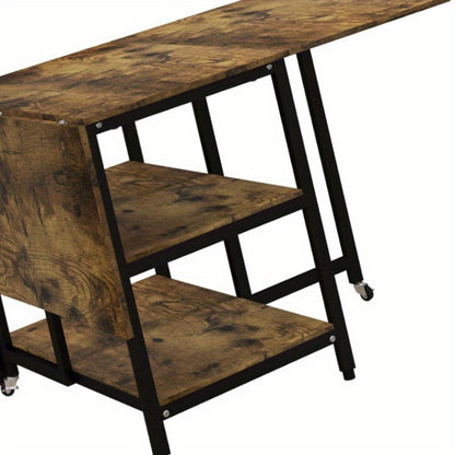 Uitklaptafel – Klaptafel – Inklapbare Tafel – Eettafel – Vouwtafel – Uitschuifbaar – Met Wieltjes – Steviele Stalen Constructie – Ruimtebesparend Design