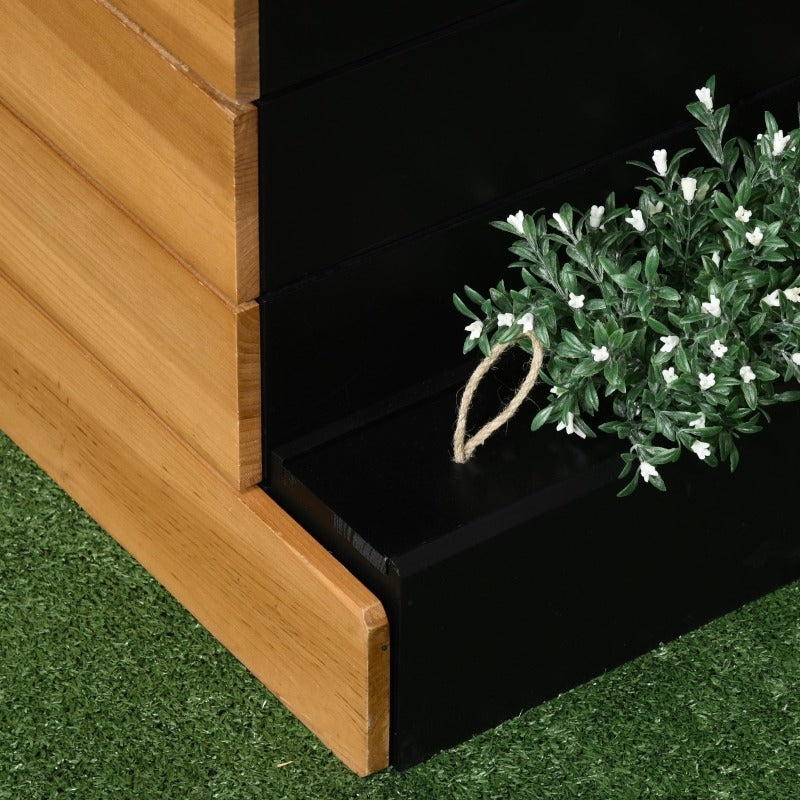 Verhoogde Plantenbak – Opkweekbak – Tuinbak – Plantenvak – Kweekbak – Zelfbewateringssysteem – Weerbestendig Houtlook Kunststof 79,5x49,5x80 cm
