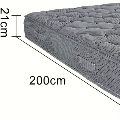 Pocketveringmatras – 7-Zone Matras – Orthopedisch Matras – Foam Matras – Luxe Matras – Grijs – 140x200 cm – Hoogte 21 cm – Plush Comfort – Duurzame Constructie
