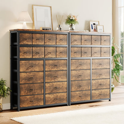 Ladeblok – Ladekast – Rolcontainer – Bureaukast – Archiefkast – 16 Lades – Stalen Frame met Houten Bovenblad – Compact 81x41x69 cm