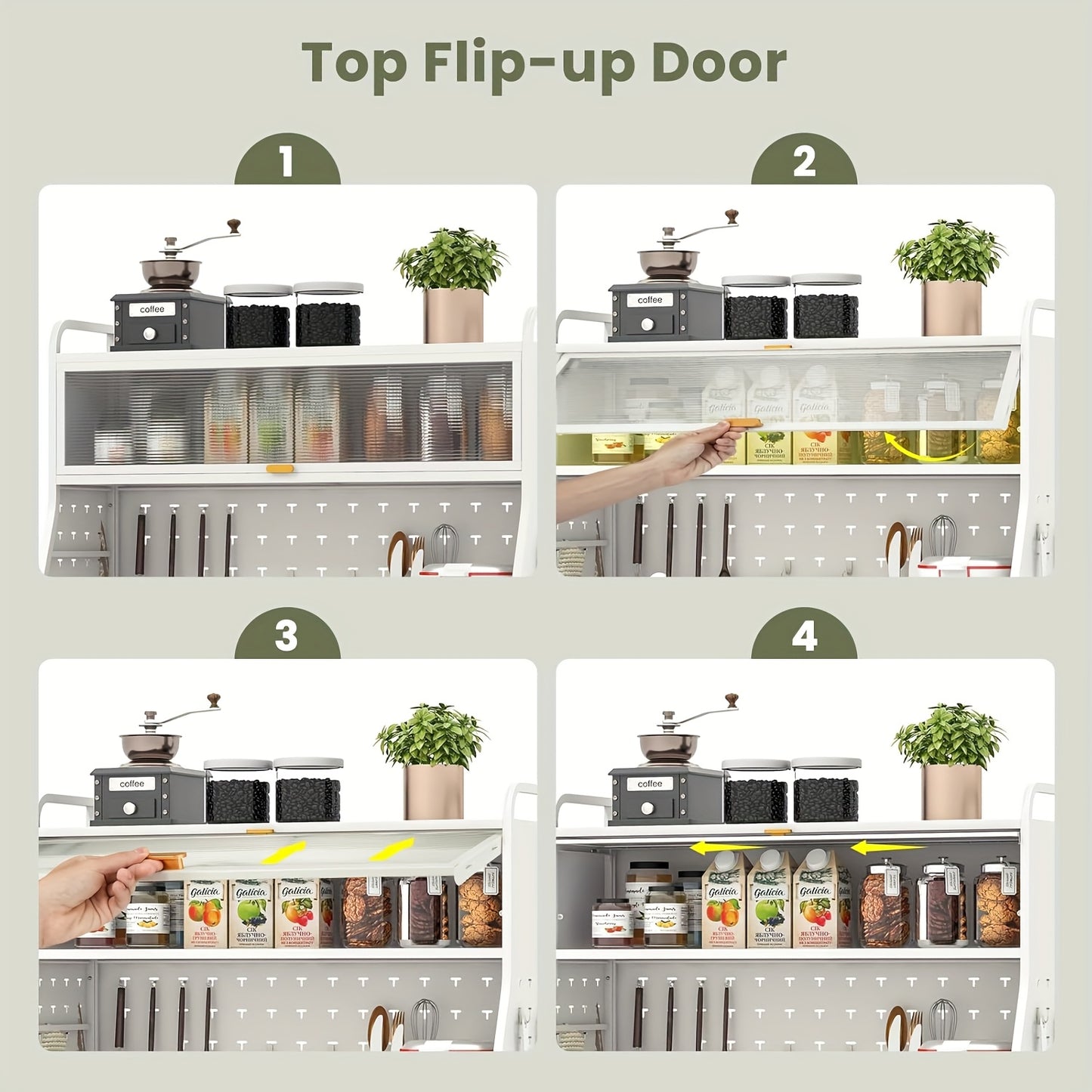 Keukenbuffet – Keukenkast – Dressoir – Opbergkast – Serveerkast – Op Wieltjes – Met Verstelbare Planken – Hoog Zwart Metaal 66 cm