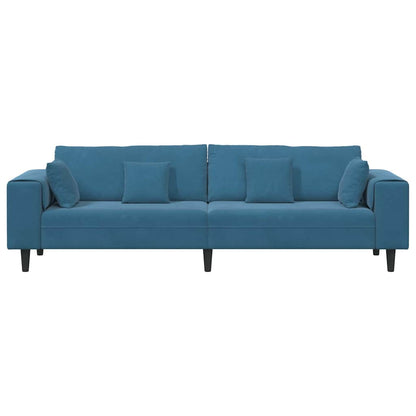 Velvet Bank – Fluwelen Sofa – Zitbank – Loungebank – Slaapbank – Zacht Fluweel – Stevig Houten Frame – Turquoise Zonder Ottoman