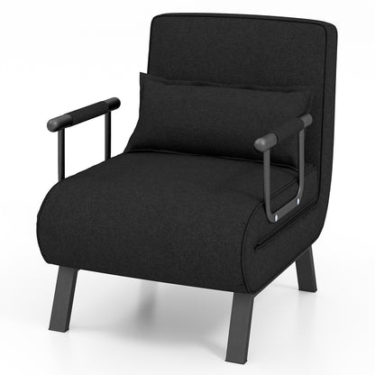 Slaapbank – Bedbank – Slaapstoel – Sofa – Zitslaapbank – 4-in-1 Multifunctioneel – 6-Standen Verstelbare Rugleuning – Stoffering Van Linnen Met Metaalframe