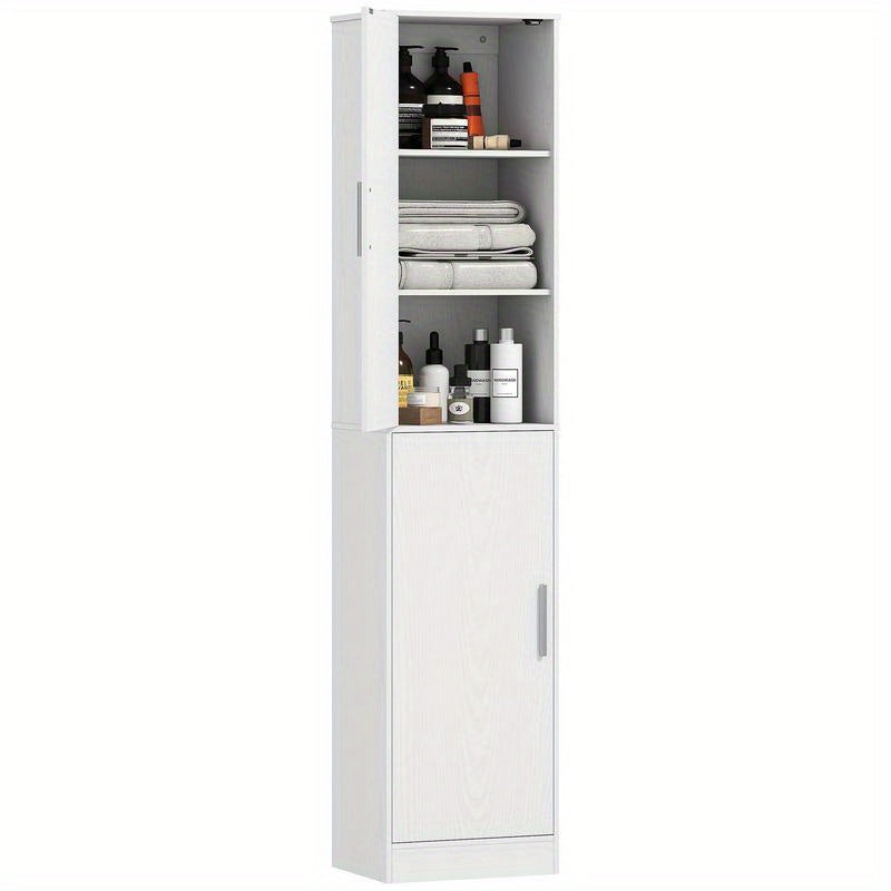 Badkamerkast – Badmeubel – Opbergkast – Kolomkast – Wastafelonderkast – 180 cm Hoog – MDF Vochtbestendig Met Verstelbare Planken