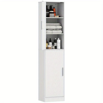 Badkamerkast – Badmeubel – Opbergkast – Kolomkast – Wastafelonderkast – 180 cm Hoog – MDF Vochtbestendig Met Verstelbare Planken