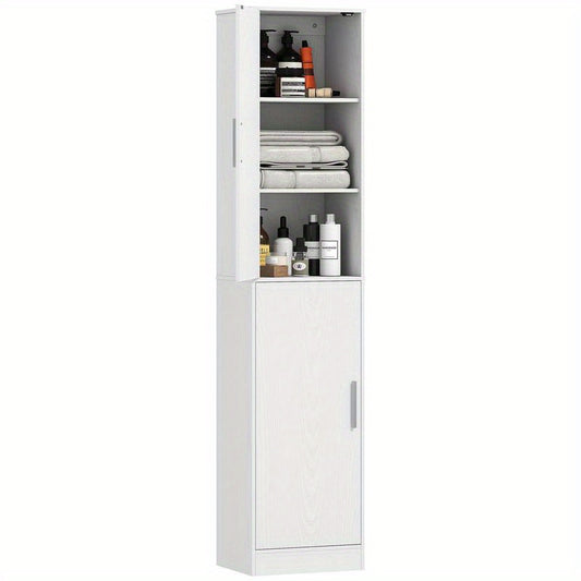 Badkamerkast – Badmeubel – Opbergkast – Kolomkast – Wastafelonderkast – 180 cm Hoog – MDF Vochtbestendig Met Verstelbare Planken