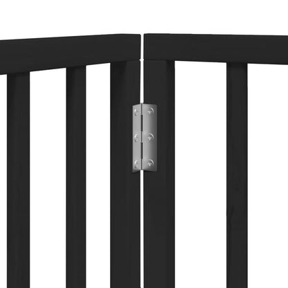 Hondenren – Puppyren – Hondenhek – Hondenkennel – Opvouwbaar – 4 Panelen – Populierenhout & Aluminium – 320 cm Lengte – Met Deur – Modulair & Draagbaar – Zwart