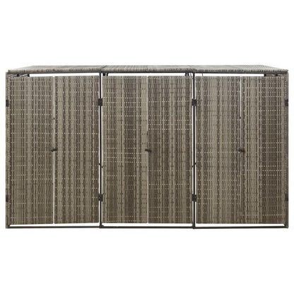 Afvalbak Buiten – Buitenprullenbak – Afvalton – Vuilnisbak – Afvalemmer – 3 Ton Capaciteit – Weerbestendig PE-Rattan & Staal – 207x80x117 cm