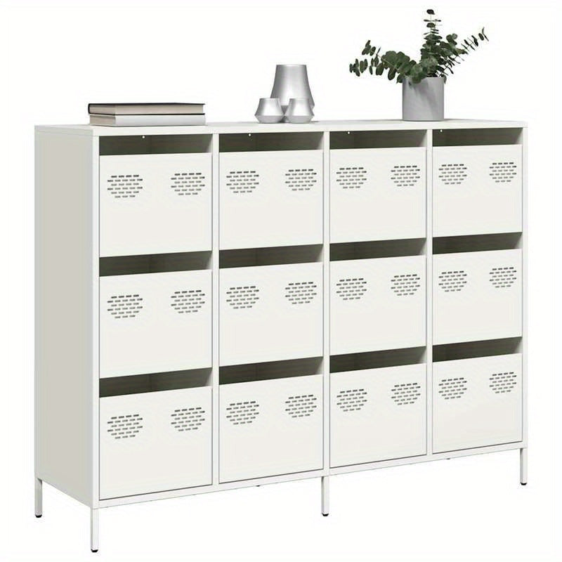 Dressoir – Sideboard – Opbergkast – Ladekast – Commode – Modern – Metaal – 12 Lades – Koudgewalst Staal – 135x39x103,5 cm