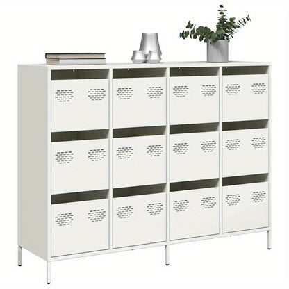 Dressoir – Sideboard – Opbergkast – Ladekast – Commode – Modern – Metaal – 12 Lades – Koudgewalst Staal – 135x39x103,5 cm