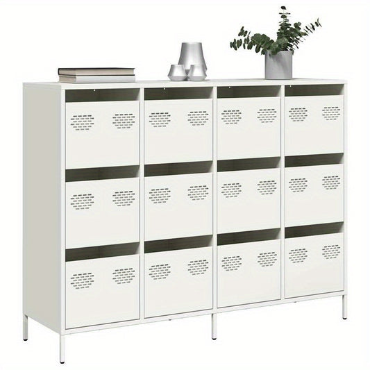 Dressoir – Sideboard – Opbergkast – Ladekast – Commode – Modern – Metaal – 12 Lades – Koudgewalst Staal – 135x39x103,5 cm