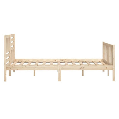 Small Double Bed Frame 120x190cm - Wood & Particle Board Composite Modular Bed Frame with Removable Durable Parts, Easy Assembly Space-Saving Design for Small Spaces, Bed Frame for Bedroom, Contemporary Bed Style, Sleek Woode
