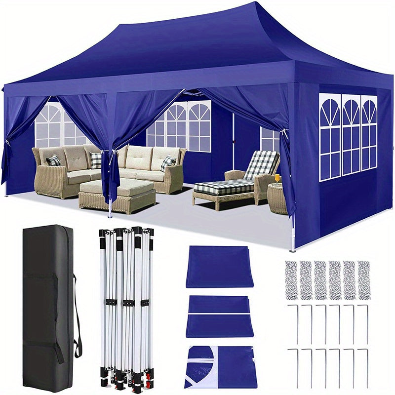 Partytent – Paviljoen – Feesttent – Tuintent – Easy-up Tent – Lichtblauw – 3x6 Meter – Waterdicht Met 6 Zijwanden – UV-Bescherming 50+