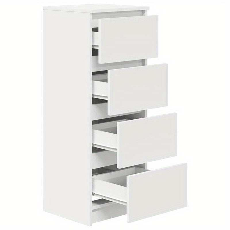 Dressoir – Kast – Opbergmeubel – Ladekast – Sideboard – Wit – Compact 37,5x35x99 cm – Hoogwaardige Hout & Kunstplaat