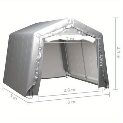 Opberg Tent Tuinhuis - Opslagtent - Serre - Overkapping - Tuinschuur – Grijs Staal 300x300 cm – Duurzaam & Opvouwbaar