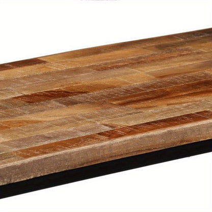 Wall Table Made of Solid Recycled Teak Wood, Measuring 90X30X76 Cm, Standing Shelf