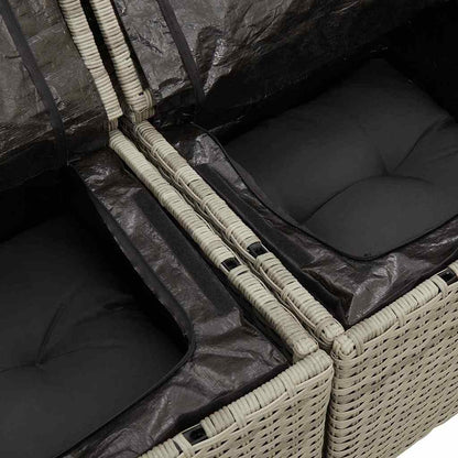 Tuinbank – Loungeset – Buitenbank – Zithoek – Modular – Lichtgrijs – 7-Zits Comfortabel – Weerbestendig