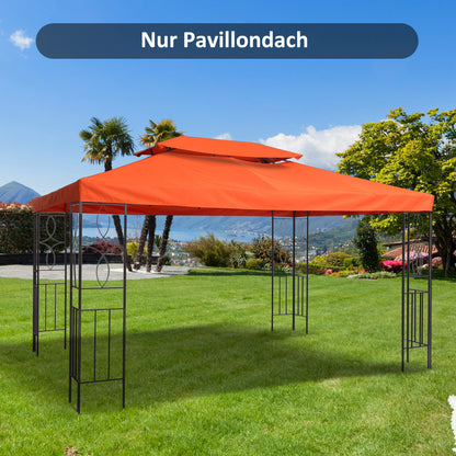 Vervangend Dak Tuinpaviljoen – Paviljoendak – Overkapping Dak – Polyester Dak – Koffiekleur – 3x4 Meter – Waterbestendig – Eenvoudige Installatie