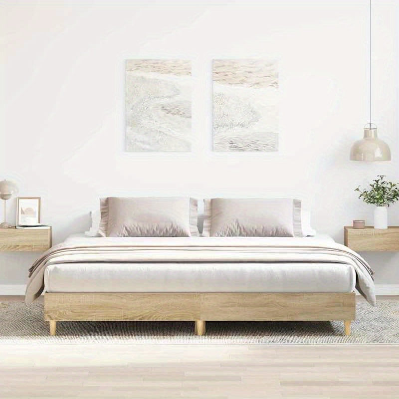 Bedframe – Houten Bed – Tweepersoonsbed – Koninklijk Bed – Eenpersoonsbed – Sonoma Eiken – 160x200 cm – Stevig en Duurzaam