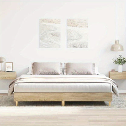 Bedframe – Houten Bed – Tweepersoonsbed – Koninklijk Bed – Eenpersoonsbed – Sonoma Eiken – 160x200 cm – Stevig en Duurzaam