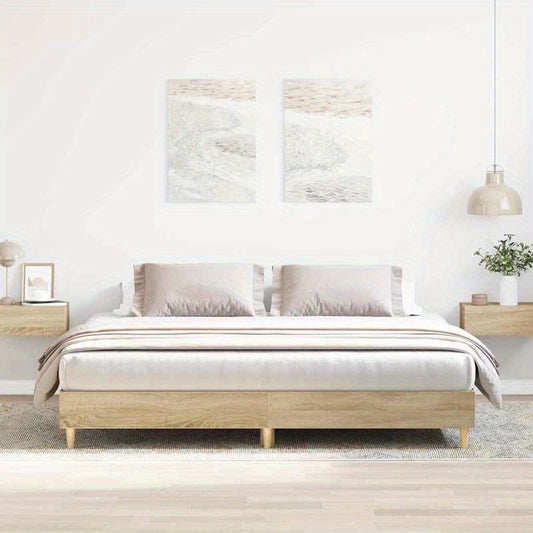 Bedframe – Houten Bed – Tweepersoonsbed – Koninklijk Bed – Eenpersoonsbed – Sonoma Eiken – 160x200 cm – Stevig en Duurzaam