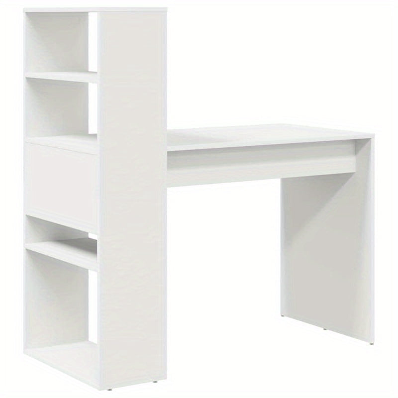 Bureau – Bureautafel – Computertafel – Schrijftafel – Werktafel – Wit – Massief Hout – Compact 113x54x120 cm – Met Laden en Opbergruimte