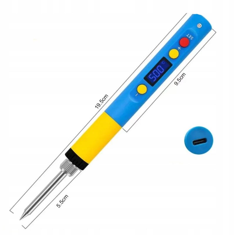 Soldeerbout – Soldering Iron – Soldeerpen – Elektrisch Soldeergereedschap – Elektronica Soldeerbout – 65W Vermogen – Instelbare LCD Temperatuur tot 500°C