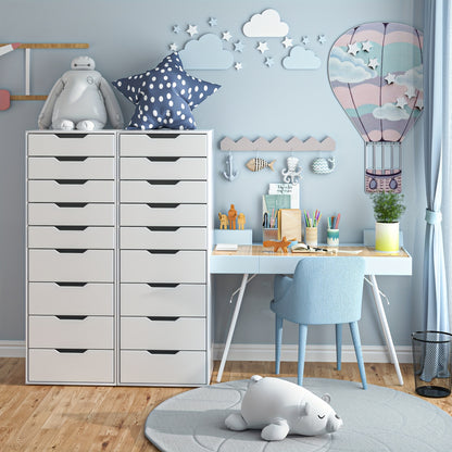 Witte Ladekast – Kommode – Dressoir – Opbergkast – Bureaukast – 6 Ruime Lades – Gouden Handgrepen – Duurzaam Massief Hout – 3.2 Cu Ft Opbergruimte