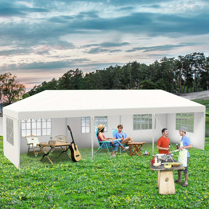 Partytent – Feesttent – Tuintent – Paviljoen – Overkapping – Waterdicht PE Zeildoek – 3x9 m Met Zijpanelen