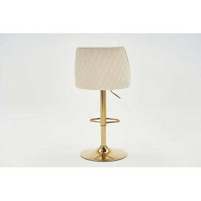 Barkrukken – Barstoelen – Keukenkrukken – Barkruk Set – Hoge Stoelen Beige – Verstelbare Zithoogte – Comfortabele Rugleuning en Voetensteun