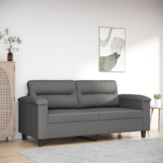 2-Seater Sofa in Dark Grey, 140 Cm, Microfiber Fabric/Sofa/Garden Chair/Executive Chair/Bench/Stool. This Two-Seater Sofa Features a Metal Frame And Solid Wood, As Well As Luxurious Velvet Fabric, a Modern Design, And Decorative Cushions, Making It an Ide