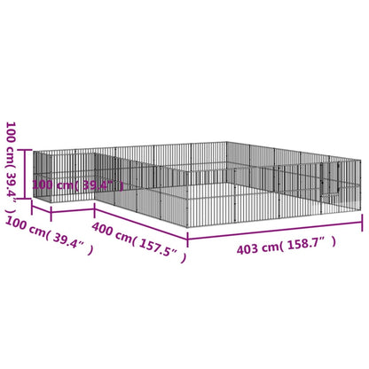 Hondenren – Hondenhok – Dierenhok – Puppyren – Hondenkooi – Stevig Gegalvaniseerd Staal – 403x400x100 cm