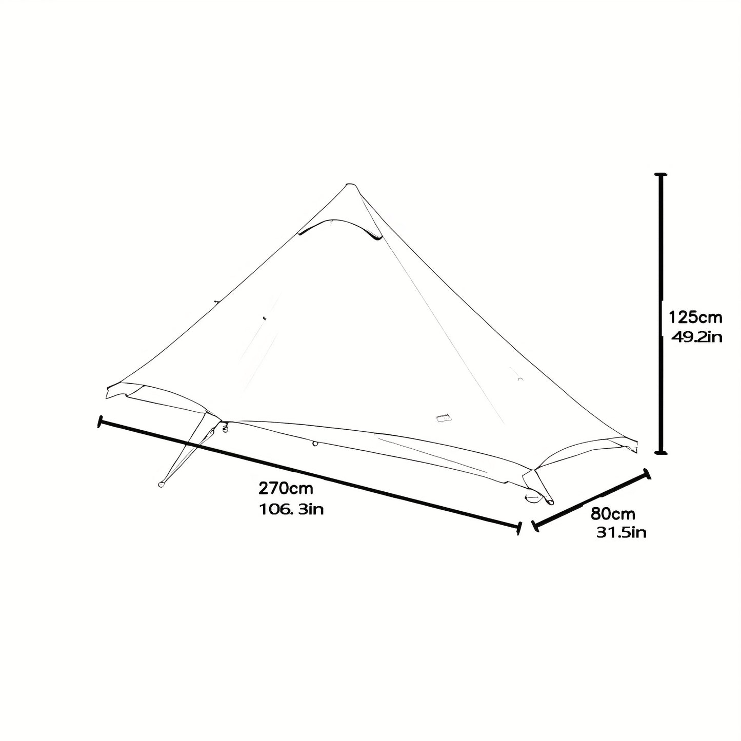Trekkingtent – Lichtgewicht Tent – Koepeltent – Backpacking Tent – Wandel Tent – Ultralicht 1 Persoons – 20D Nylon – Compact & Stevig