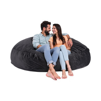 Zitzak – Beanbag – Loungestoel – Poef – Fauteuil – Memory Foam Vulling – Afneembare Wasbare Polyester Hoes – Zwart
