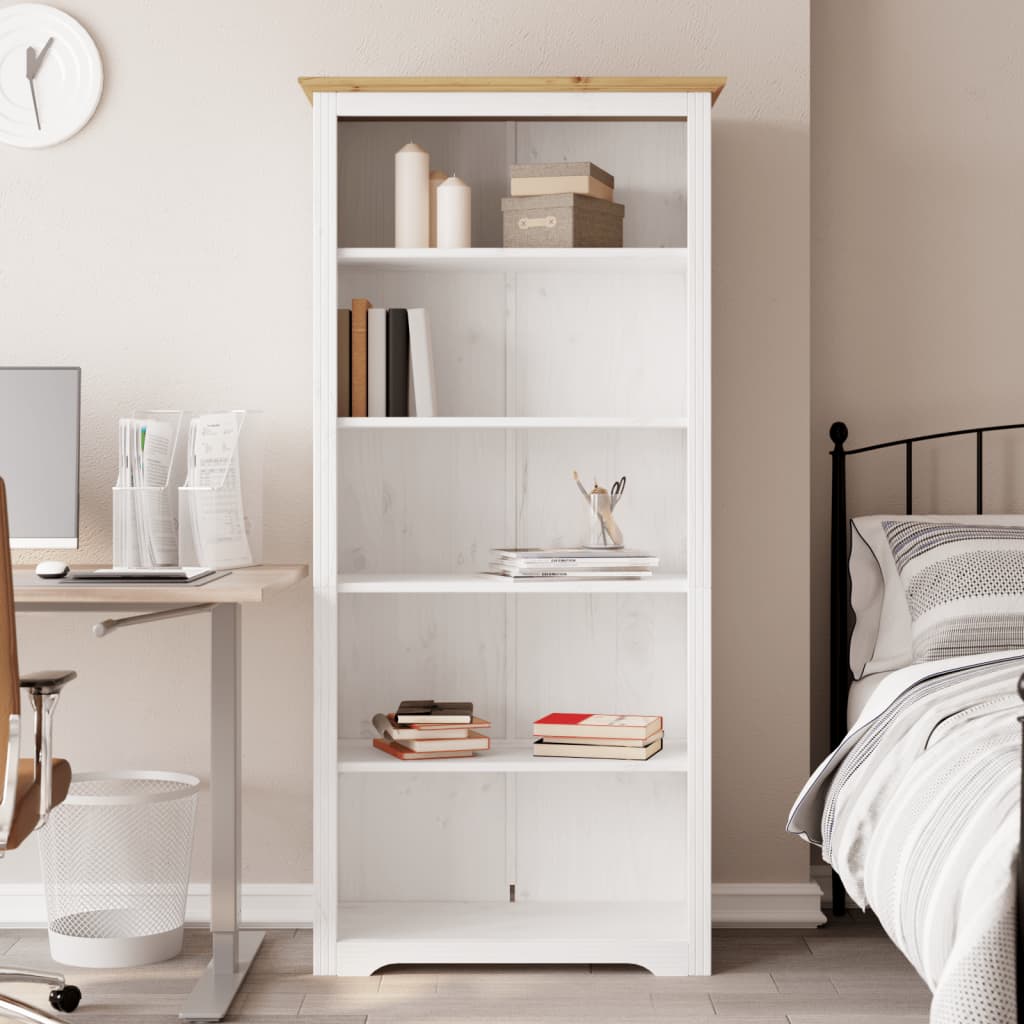Boekenkast – Boekenrek – Opbergkast – Vakkenkast – Stellingkast – Massief Essenhout – 5 Ruime Planken – Compact Ontwerp