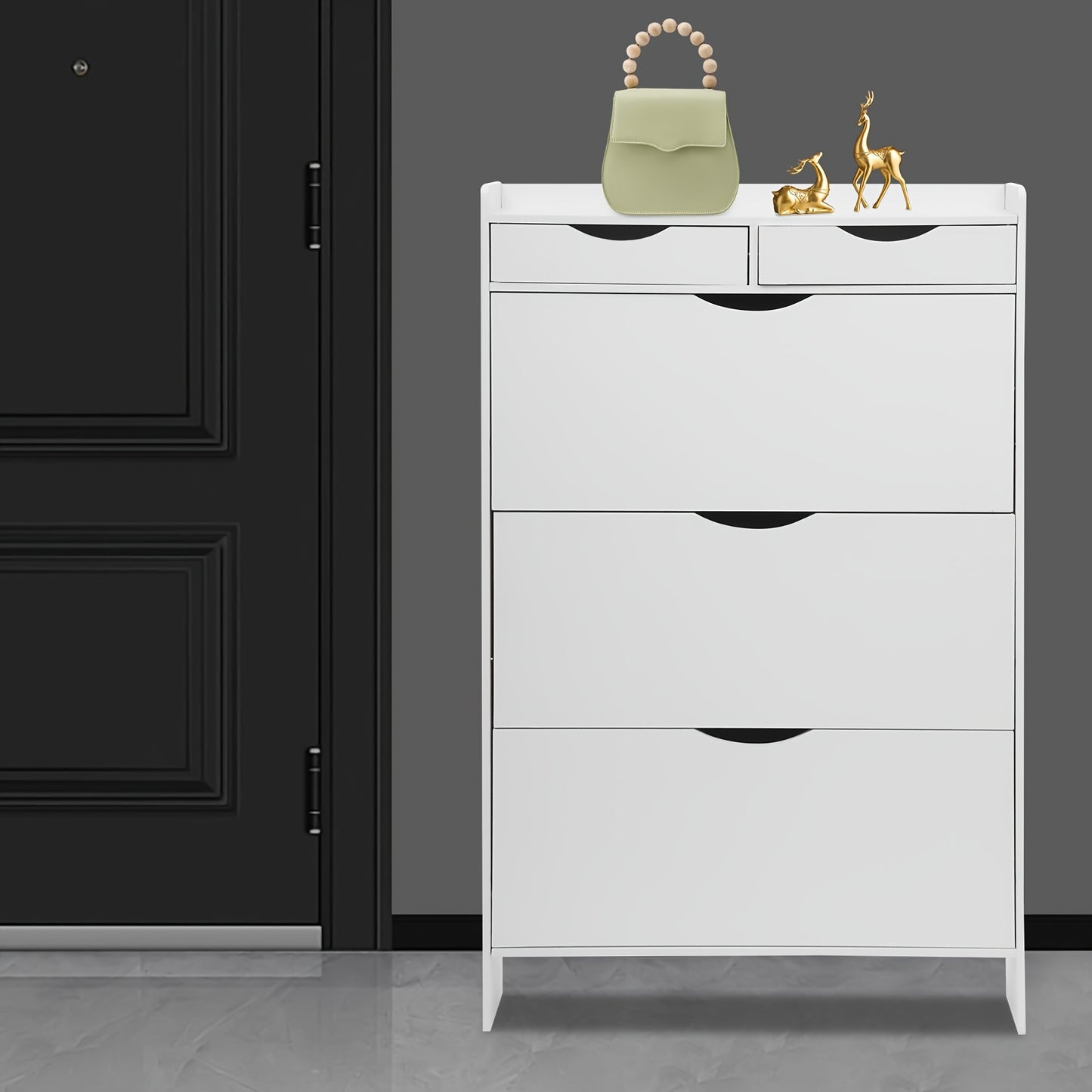 Schoenenkast – Schoenopbergkast – Schoenrek – Schoenmeubel – Schoenenopslag – Wit – Ruimtebesparend Smal Ontwerp – 13 Paar Schoenen Capaciteit