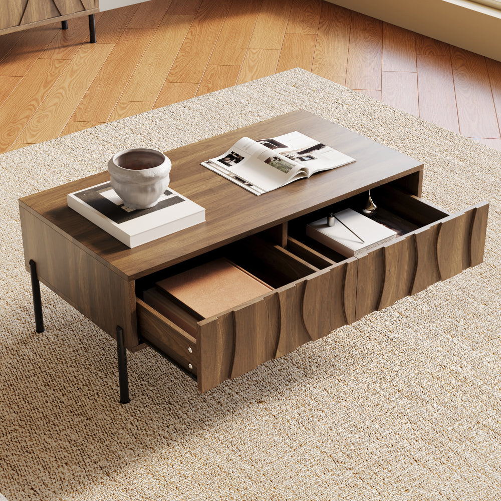 Ladekast – Ladenkast – Opbergkast – Commode – Dressoir – Wit Gelakt – 6 Ruime Laden – Stalen Poten – Modern Design – Ruimtebesparend – Eenvoudige Montage