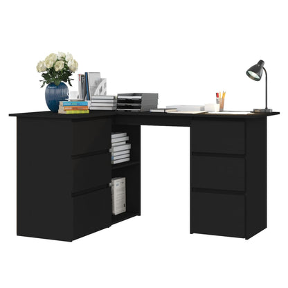 Hoekbureau – Hoekbureau Gaming – Bureautafel – Computertafel – L-vormig – Hout – Stevig en Vochtbestendig – Met 2 Deuren en 4 Lades – Artisan Oak