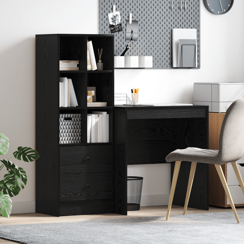 Bureaumeubel – Werkbureau – Computerbureau – Bureautafel – Study Table – Compact 70x50x76 cm – Hoogwaardig Eikenhout – Met Opbergruimte