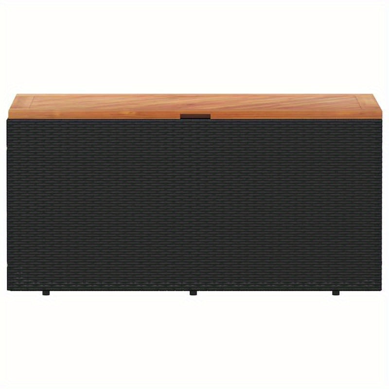 Tuinkist – Opbergbox – Tuinopbergbox – Kussenbox – Tuinbox – Geweven Poly Rattan & Acaciahout – Weerbestendig Ontwerp – Ruime Afmetingen 110x50x54 cm