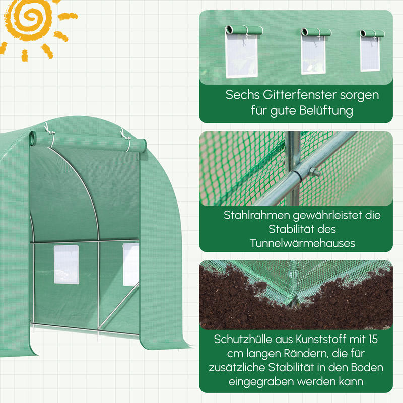 Kas – Kweekkas – Tuinkas – Broeikas – Plantenkas – Robuust Metalen Frame – Weerbestendig Transparant Plastic