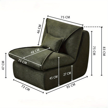 Relaxfauteuil – Fauteuil – Loungechair – Relaxstoel – Zitzak – Ergonomisch Design – Licht Beige Chenille Stof – Traagschuim Comfort