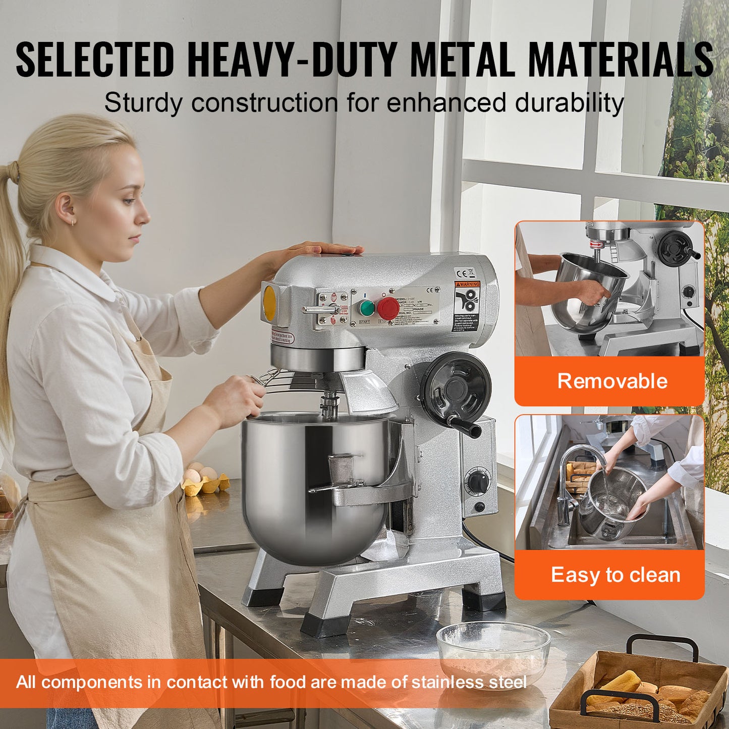 Professionele Keukenmixer – Krachtige Mixer – Keukenrobot - Deegkneder – Slagroomklopper – Mengmachine – 1100W Motor – 18,7L Mengkom