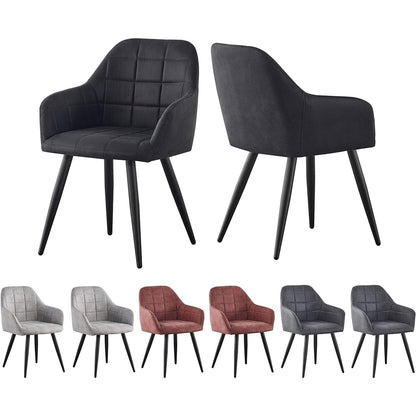 Eetkamerstoel – Kuipstoel – Set Van 2 – Designer Stoel – Keukenstoel – Kunstleer – Metalen Poten – Zithoogte 82 cm