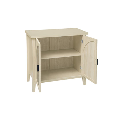 Kast – Opbergkast – Dressoir – Bijzetkast – Kastenmeubel – Natuurlijke Rotan – Licht Beige – Compact & Duurzaam
