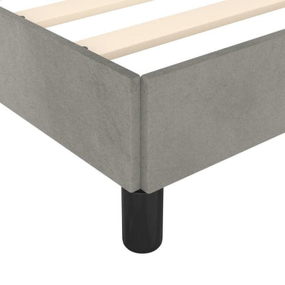 Modern Minimalist Bed Frame - Light Grey/Neutral Beige, Easy Assembly, Sturdy Wooden Platform Bed, No Box Spring Needed, Space-Saving Design for Small Rooms, Apartments, Guest Rooms - Mattress Not Included, Apartment Furnitur