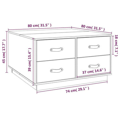 Coffee table 80x80x45cm solid pinewood honingbruin Removable, suitable for indoor use and suitable for all seasons, Living Room Furniture, Home Decor, Modern Design, Contemporary Furniture, Durable Material, Handcrafted Table