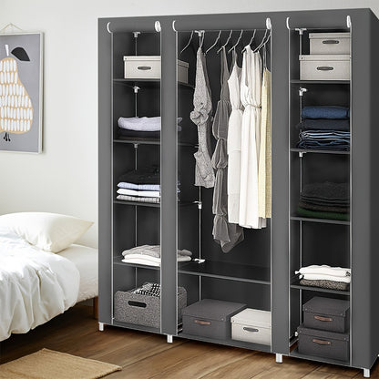 Portable Wardrobe Closet, Wardrobe Clothes Storage, Non-Woven Fabric, For Bedroom & Living Room